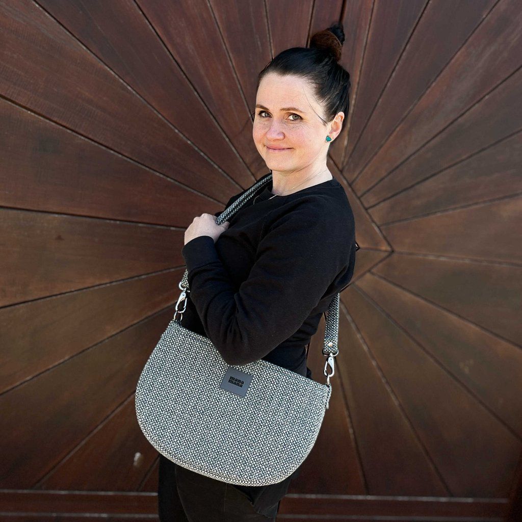 Zelenomodrá ručně ušitá kabelka MANA MANA