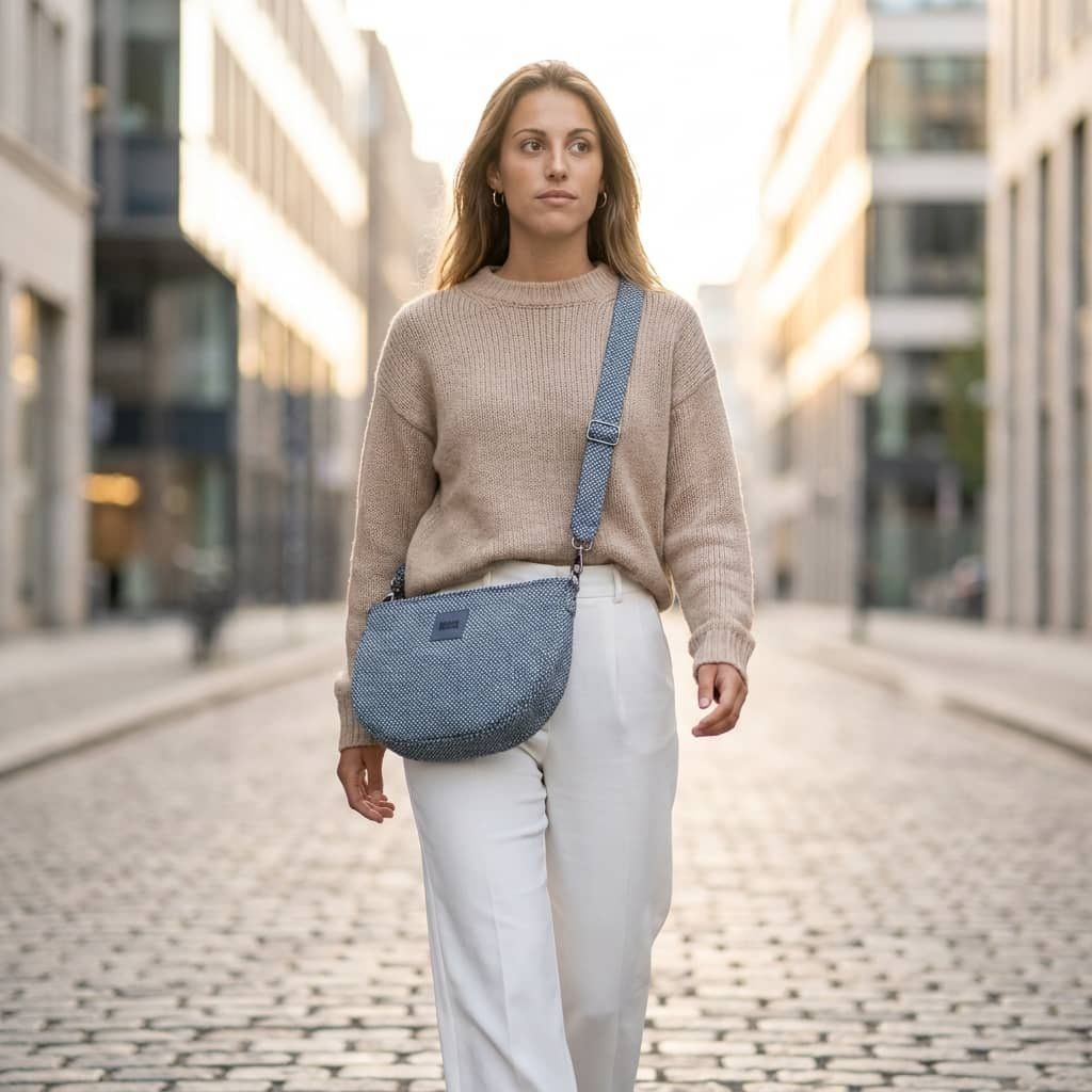 Zelenomodrá kabelka v akci