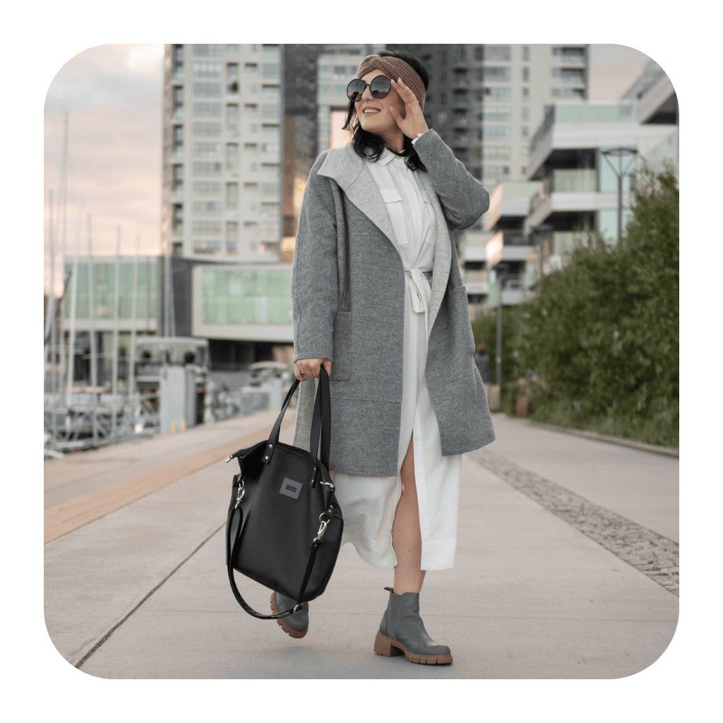 Detailní pohled na zpracování a vnitřní prostor kabelky Minimal