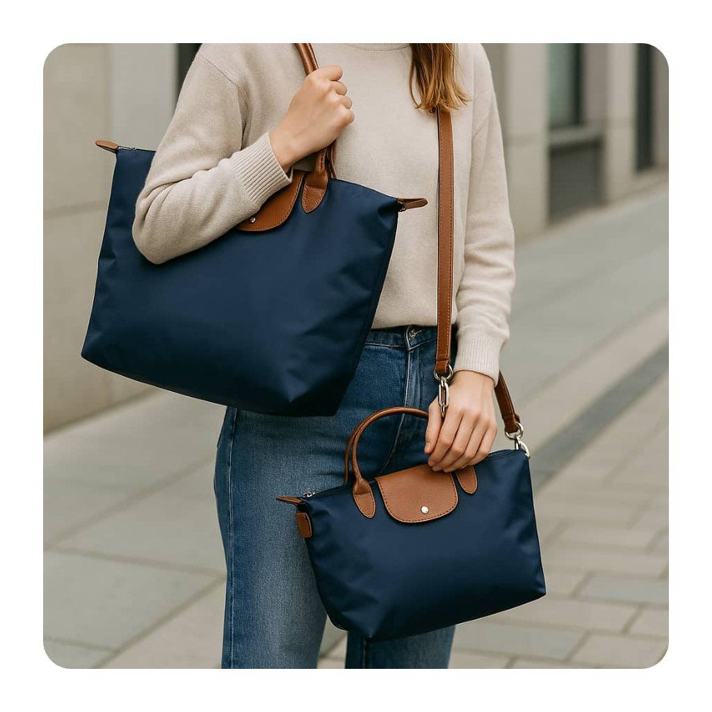 Modrý set cestovní tašky a kabelky