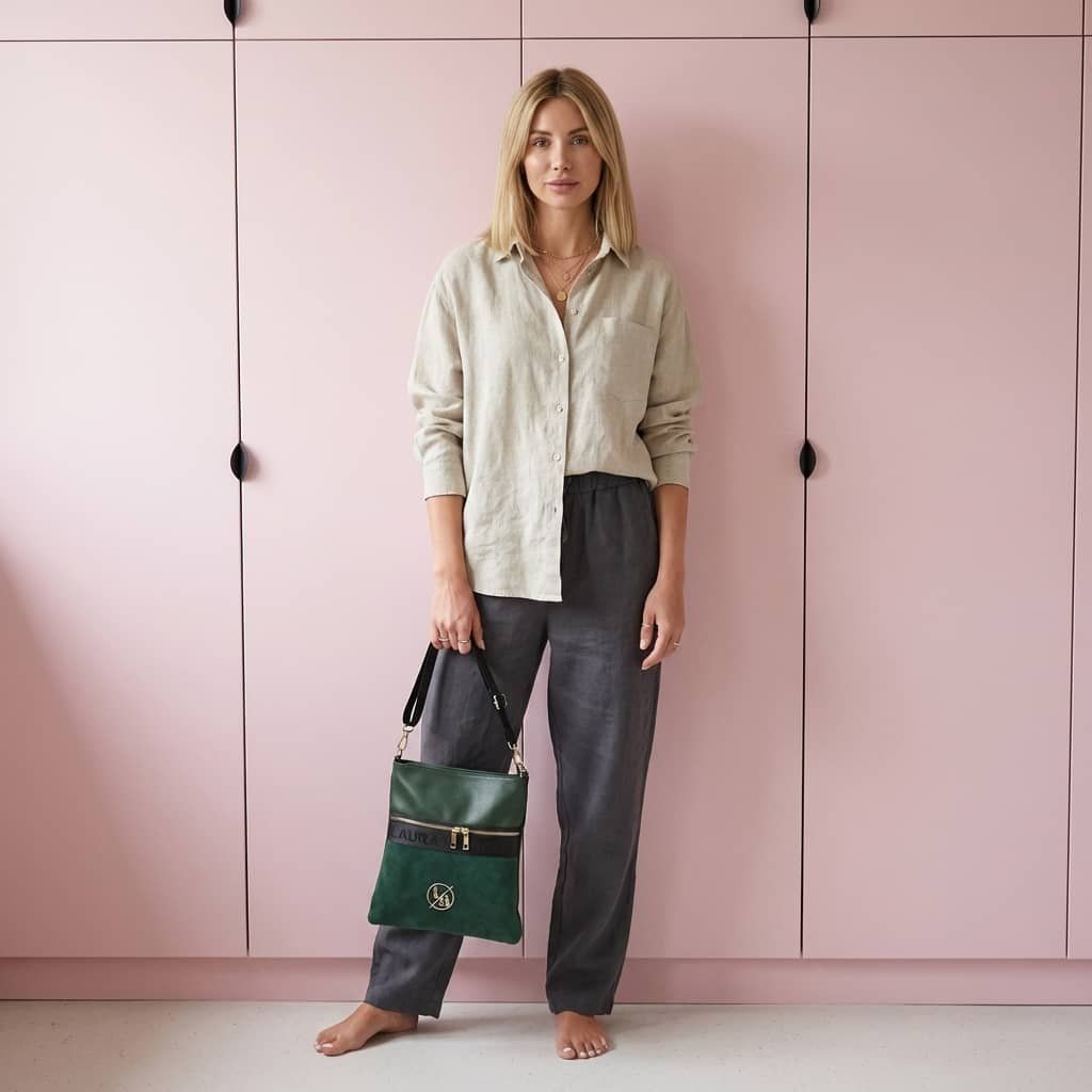 Zelená varianta minimalistické crossbody kabelky