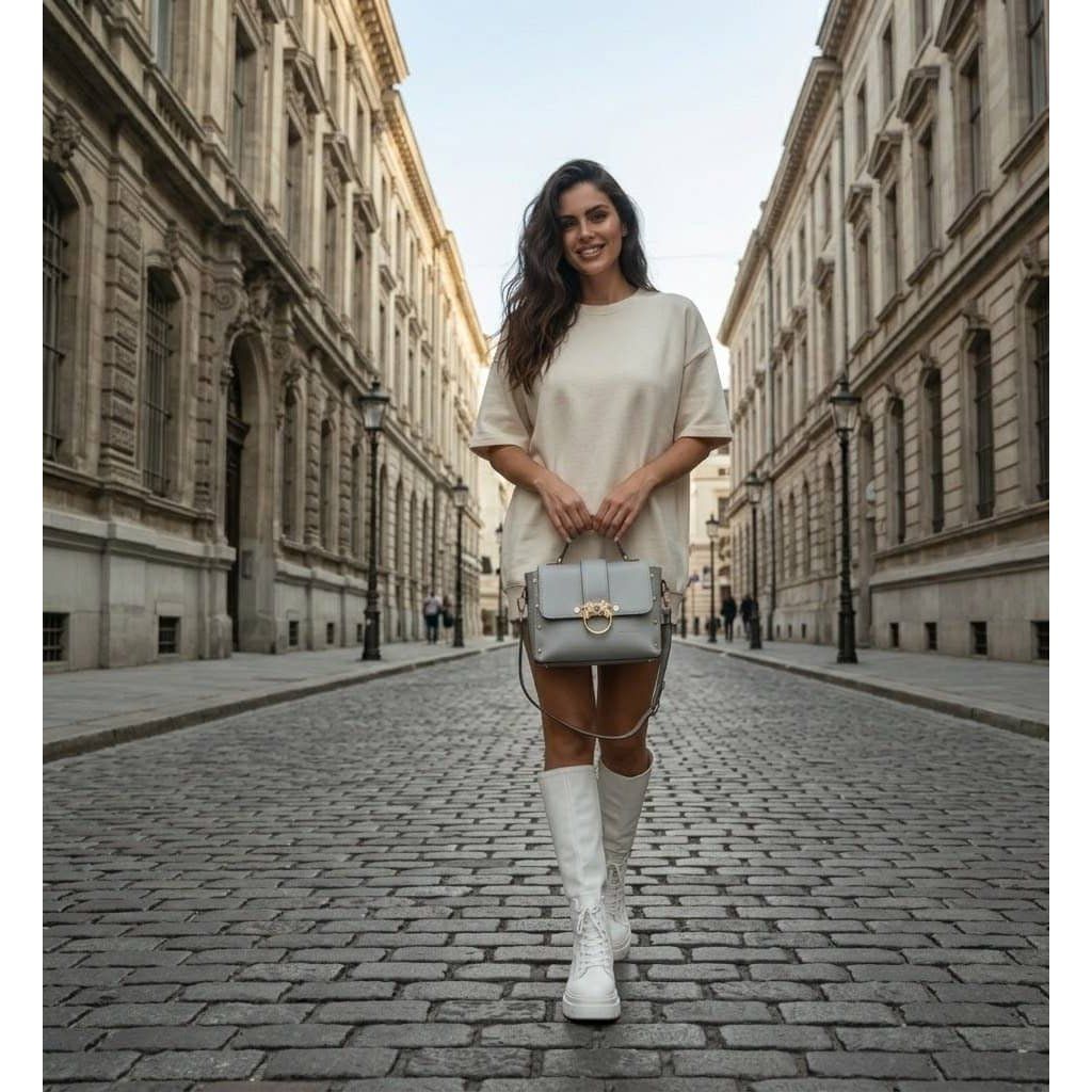 Detail zlatého kování kabelky Queen