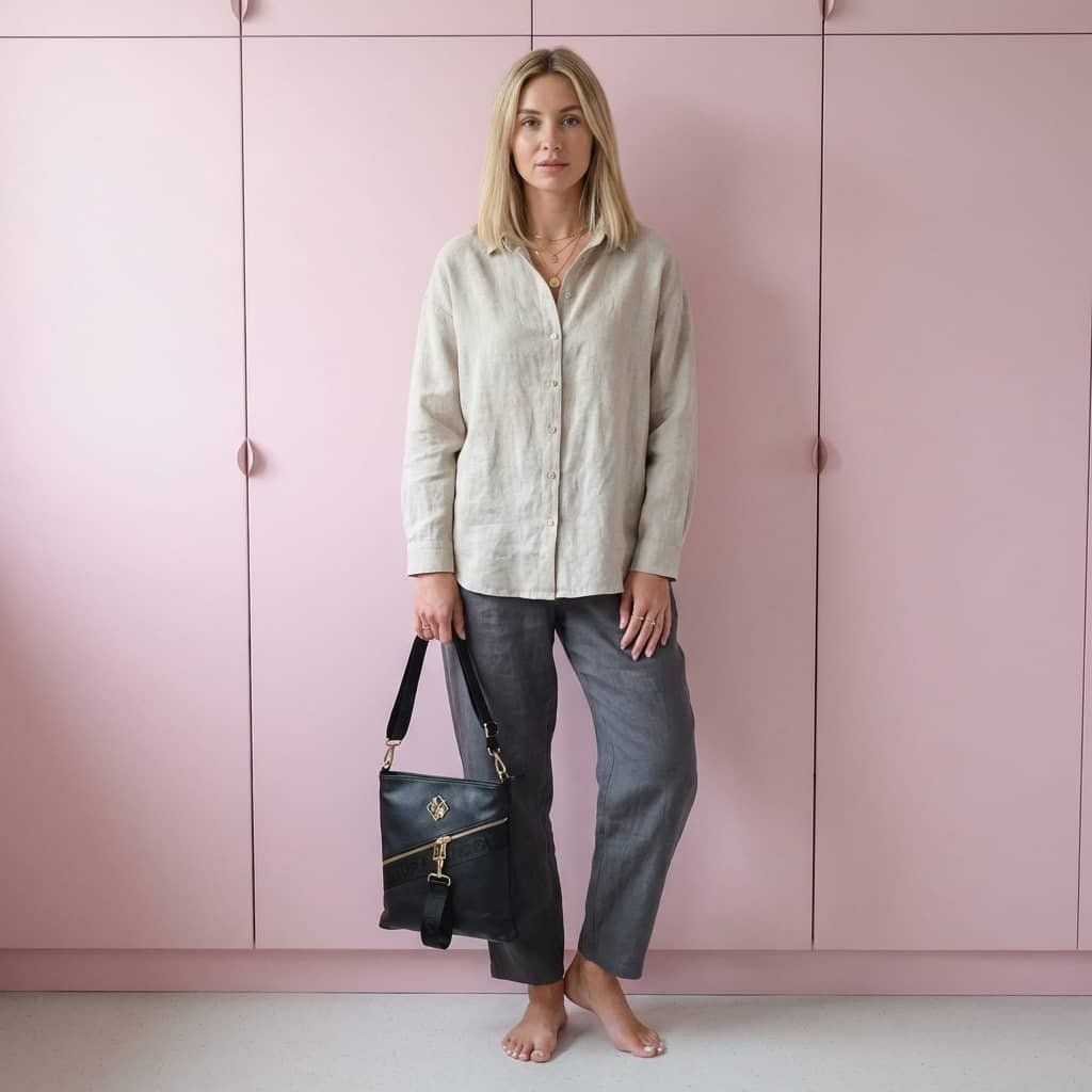 Minimalistická crossbody kabelka v černé barvě