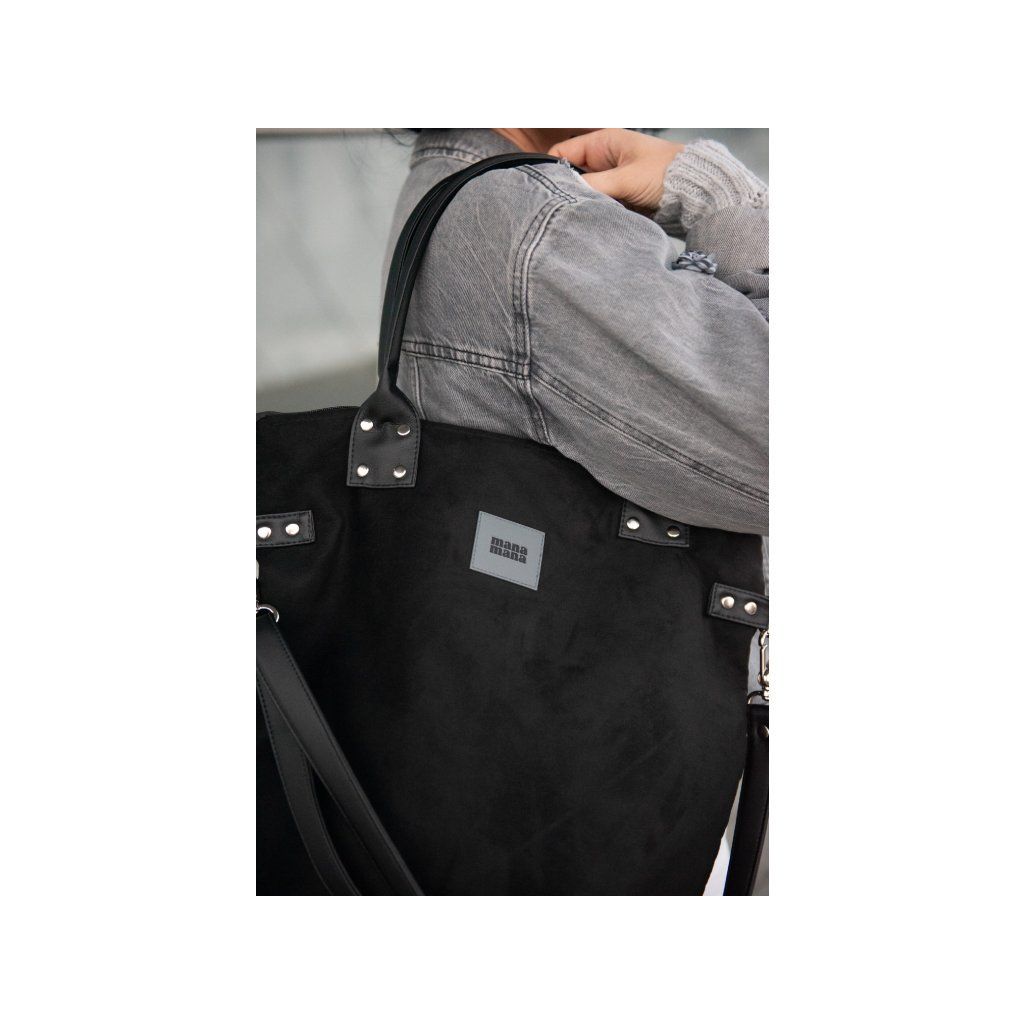 Černá kabelka eko-semiš